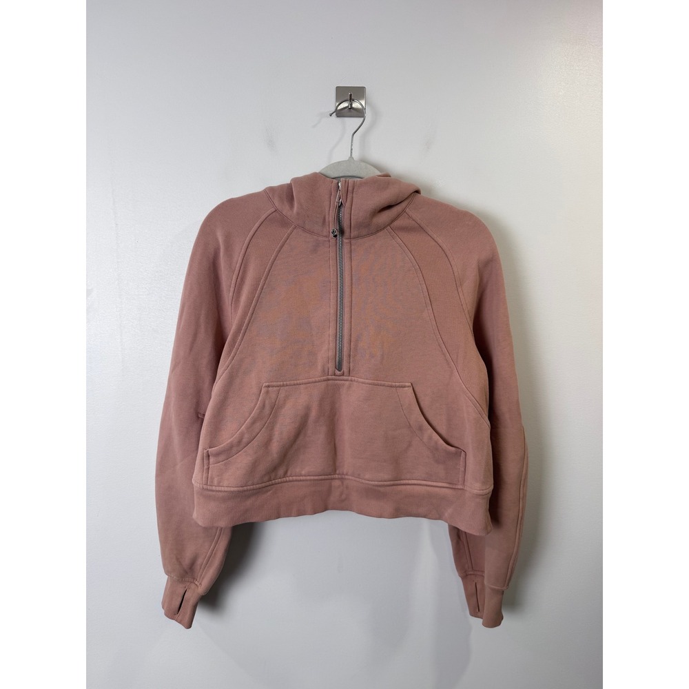 Lululemon Women Pink Scuba Oversized Half Zip Hoodie Sweatshirt XS/S